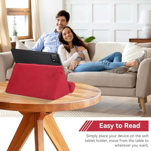 Agatige Coussin de Support pour Tablette Universel Rouge pour Lecteurs de Livres Électroniques et Smartphones